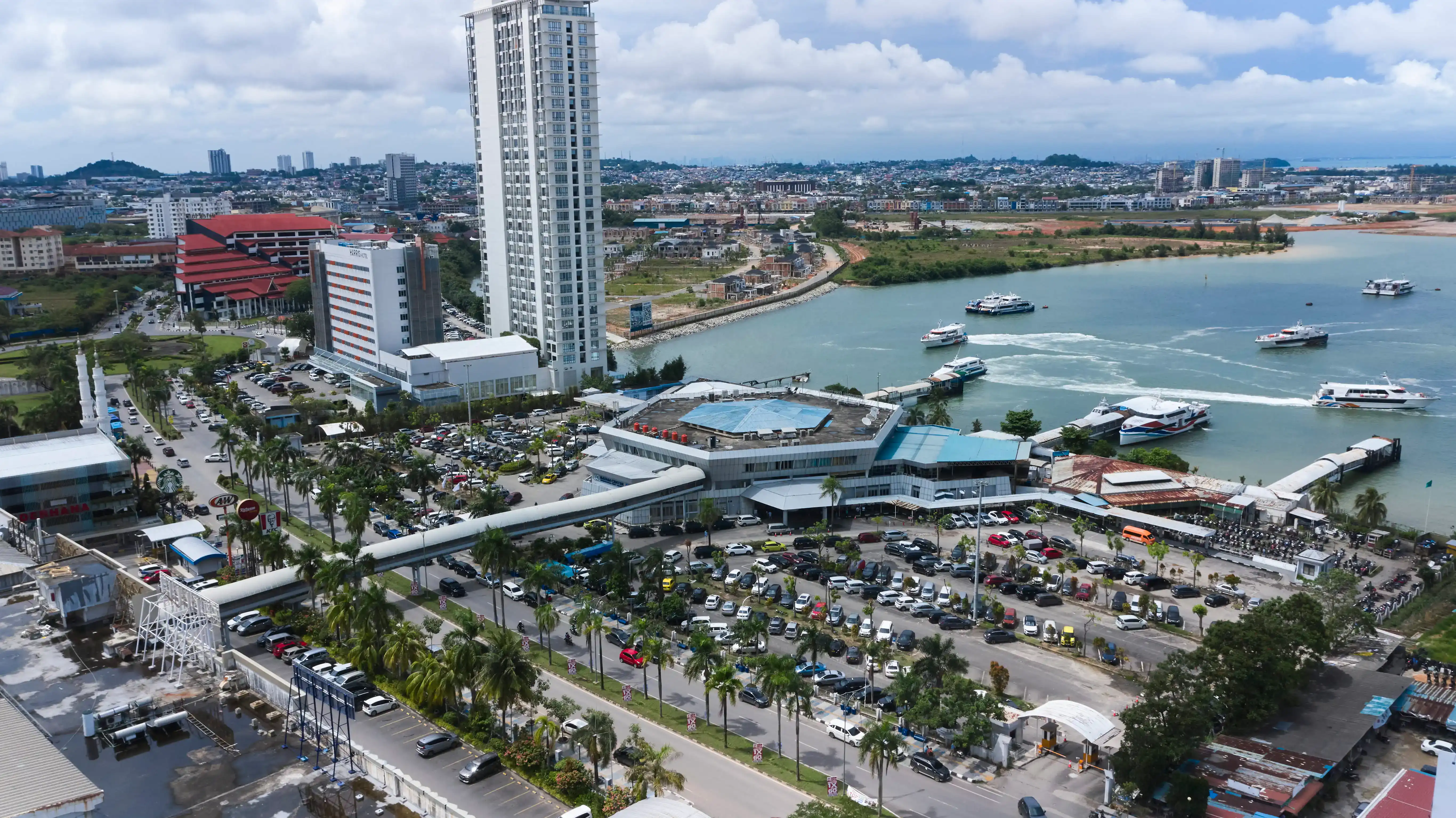 Aerial view of Batam Center International Ferry Terminal